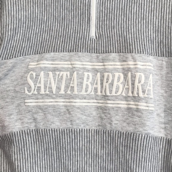 Vintage crew neck collared Santa Barbara pullover sweatshirt partial zip neck - Picture 3 of 8